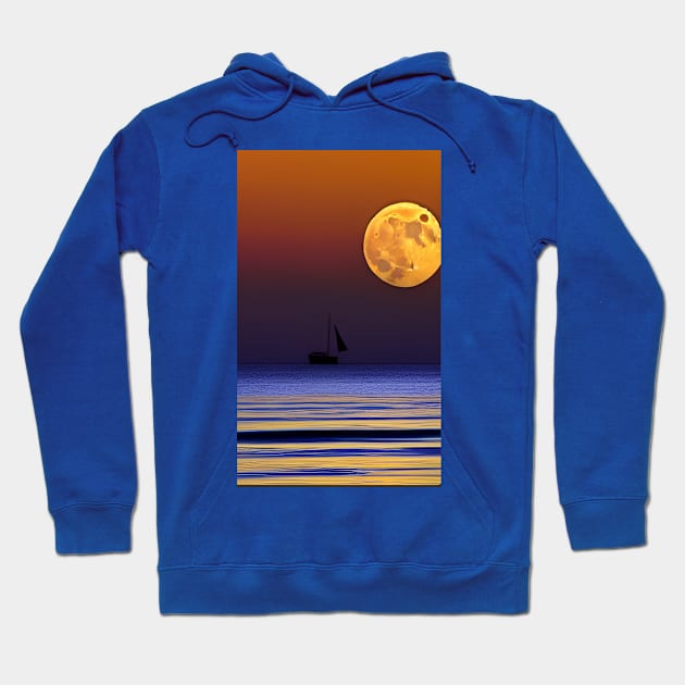 Massive Moon Hoodie by CreDigi Art